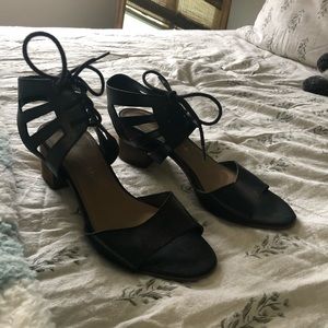 Franco Sarto black lace up heels